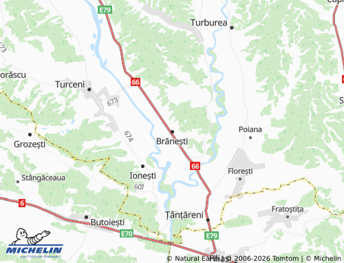 Kaart MICHELIN Brănești - ViaMichelin