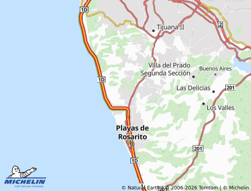 Mapa MICHELIN Lomas de Rosarito - ViaMichelin