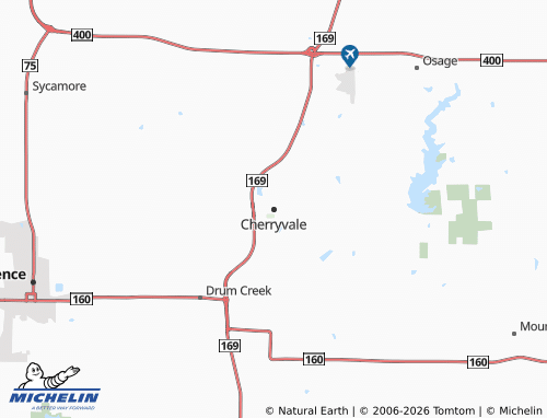 Mapa MICHELIN Cherryvale - ViaMichelin