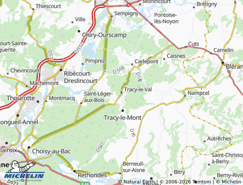 Mappa MICHELIN Tracy-le-Val - ViaMichelin