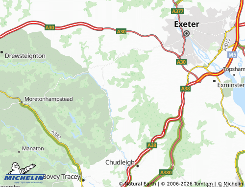 Carte MICHELIN Doddiscombsleigh - ViaMichelin