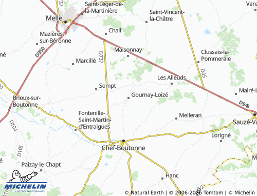 Mapa MICHELIN Gournay-Loizé - ViaMichelin