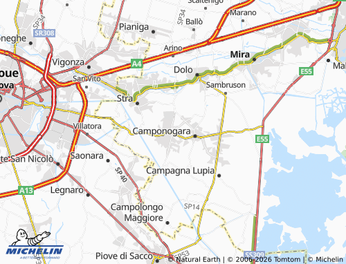 MICHELIN Fossò map - ViaMichelin