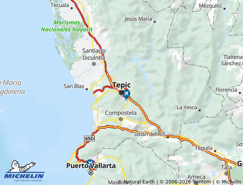 MICHELIN Nayarit map - ViaMichelin