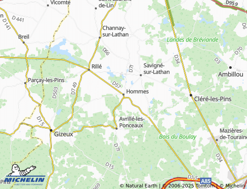 MICHELIN Hommes map - ViaMichelin