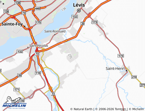 Mapa MICHELIN Les Chutes-de-la-Chaudière-Est - ViaMichelin
