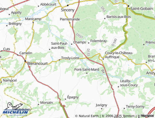MICHELIN Guny map - ViaMichelin