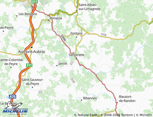 Mappa MICHELIN Serverette - ViaMichelin