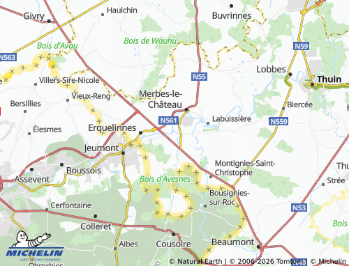 Kaart MICHELIN Solre-sur-Sambre - ViaMichelin