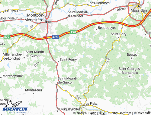 MICHELIN Saint-Géraud-de-Corps map - ViaMichelin