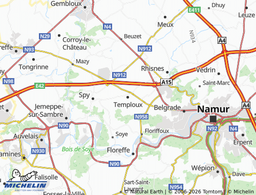MICHELIN Temploux map - ViaMichelin