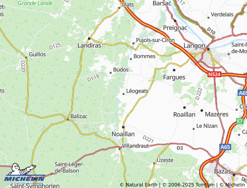 MICHELIN Léogeats map - ViaMichelin