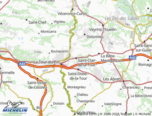 MICHELIN-Landkarte Saint-Clair-de-la-Tour - ViaMichelin