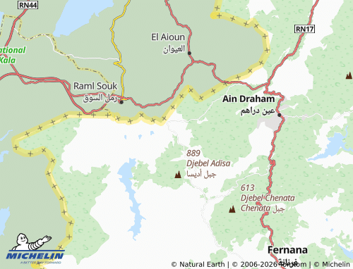 Mappa MICHELIN Hammam Bourqeebah - ViaMichelin