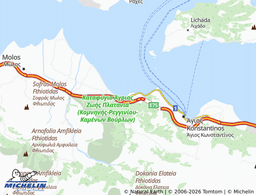 Carte MICHELIN Kamena Vourla - ViaMichelin