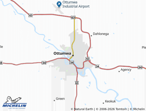 Kaart MICHELIN Ottumwa - ViaMichelin