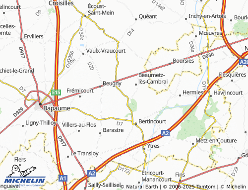 MICHELIN Lebucquière map - ViaMichelin