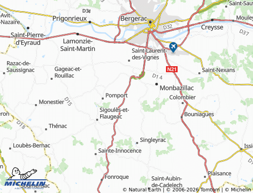 MICHELIN Rouffignac-de-Sigoulès map - ViaMichelin