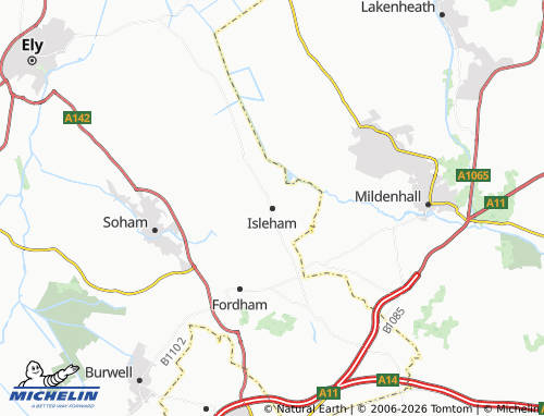 Carte MICHELIN Isleham - ViaMichelin