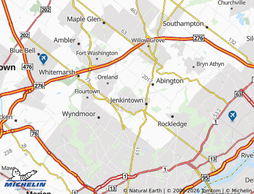 Mappa MICHELIN Glenside - ViaMichelin
