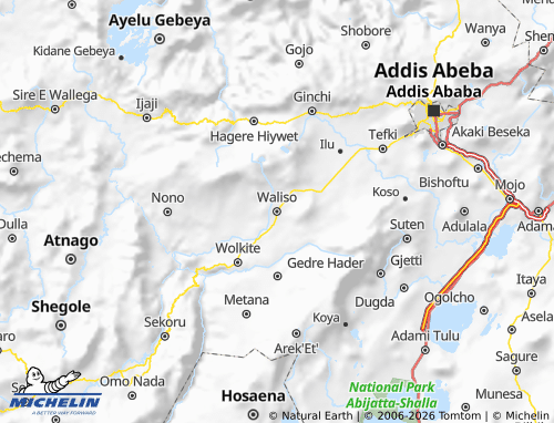 Mappa MICHELIN Chebo & Gurage - ViaMichelin