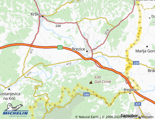 MICHELIN Krška vas map - ViaMichelin