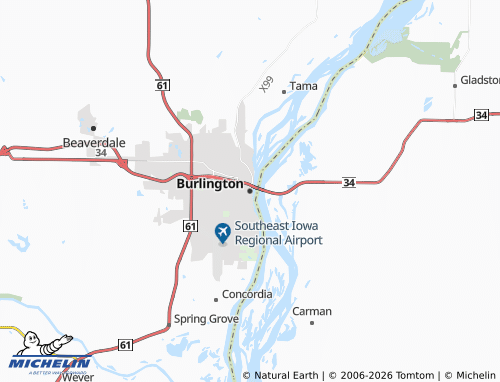 Mappa MICHELIN Burlington - ViaMichelin