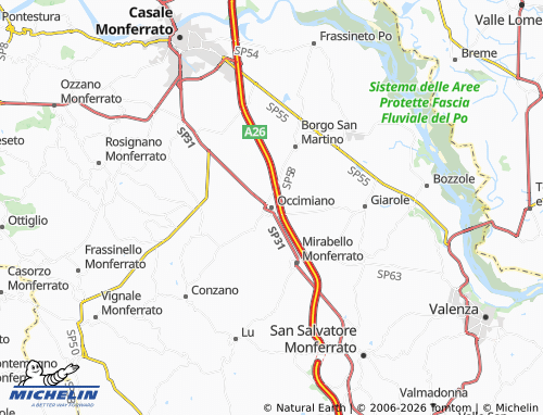 Mappa MICHELIN Occimiano - ViaMichelin