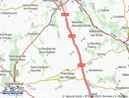 Carte MICHELIN Puiseux - ViaMichelin