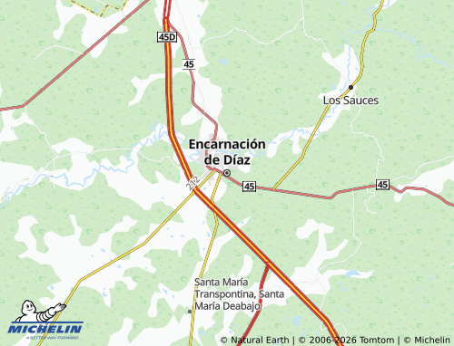 MICHELIN-Landkarte Encarnación de Díaz - ViaMichelin