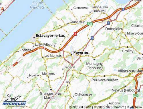 MICHELIN Payerne map - ViaMichelin