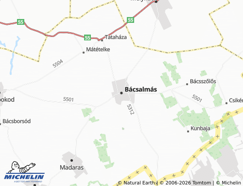 MICHELIN Bácsalmás map - ViaMichelin