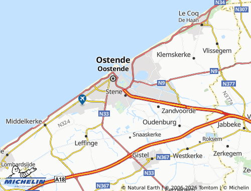 MICHELIN Stene map - ViaMichelin
