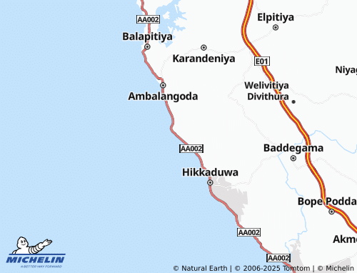 MICHELIN Uduwaragoda North map - ViaMichelin