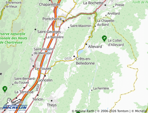 Carte MICHELIN Crêts-en-Belledonne - ViaMichelin