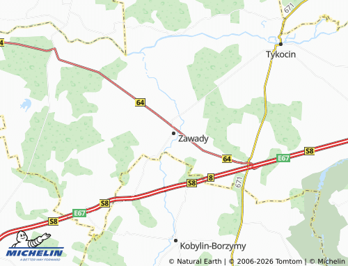 MICHELIN Zawady map - ViaMichelin