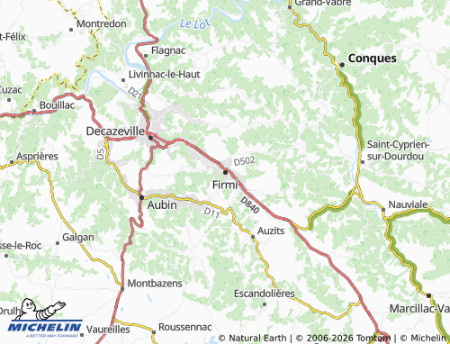 Mapa MICHELIN Firmi - ViaMichelin