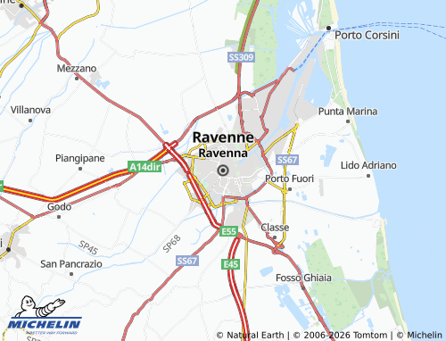 Kaart MICHELIN Ravenna - ViaMichelin