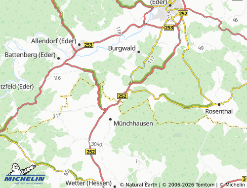 MICHELIN Ernsthausen map - ViaMichelin
