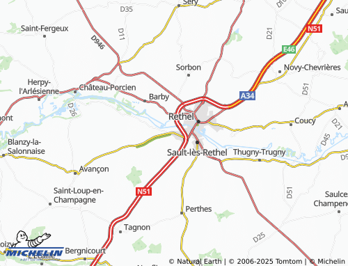 MICHELIN Acy-Romance map - ViaMichelin