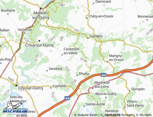 Carte MICHELIN Germigny-sous-Coulombs - ViaMichelin