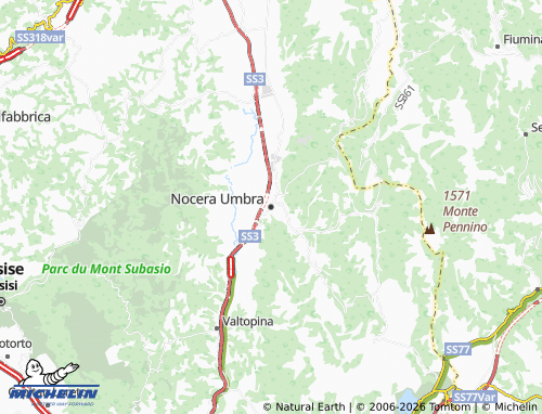 MICHELIN-Landkarte Nocera Umbra - ViaMichelin