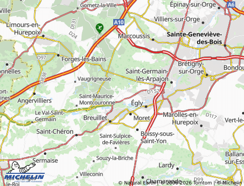 Kaart MICHELIN Bruyères-le-Châtel - ViaMichelin