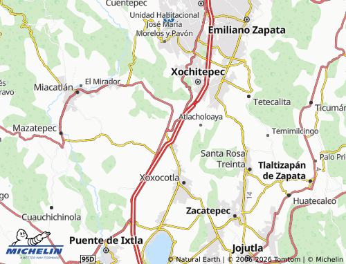 Mapa MICHELIN Jardines de Alpuyeca - ViaMichelin