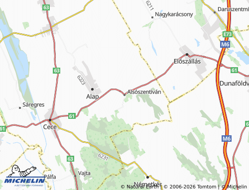 Mapa MICHELIN Alsószentiván - ViaMichelin