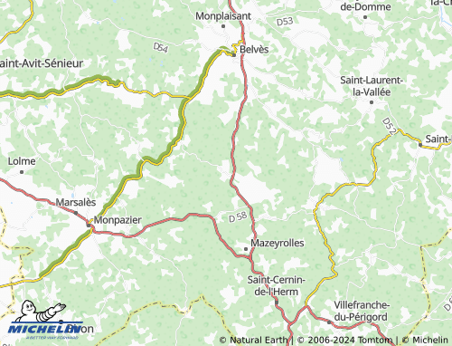 Carte MICHELIN SallesdeBelvès ViaMichelin