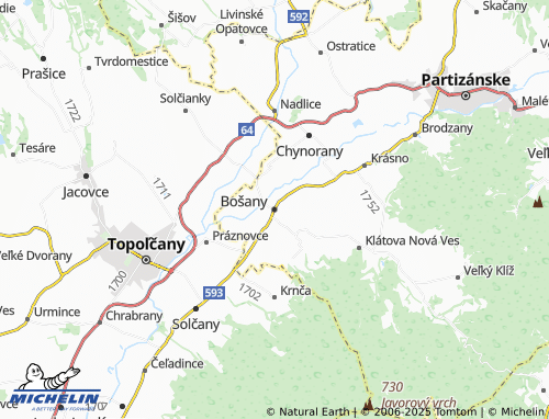MICHELIN Bošany map - ViaMichelin