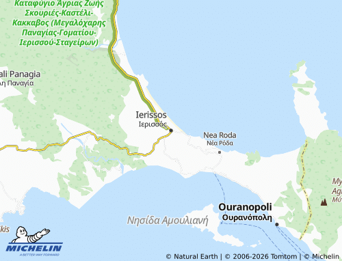 MICHELIN Ierissos map - ViaMichelin