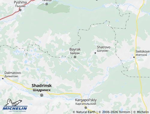 MICHELIN-Landkarte Schadrinski Rajon - ViaMichelin
