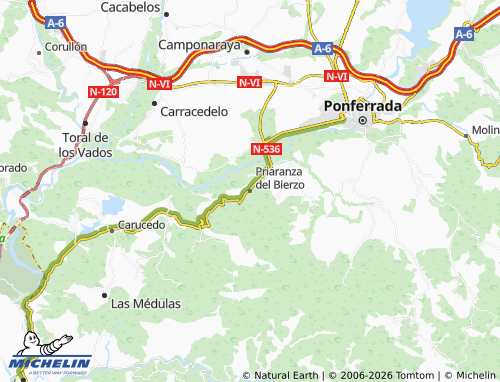MICHELIN Priaranza del Bierzo map - ViaMichelin